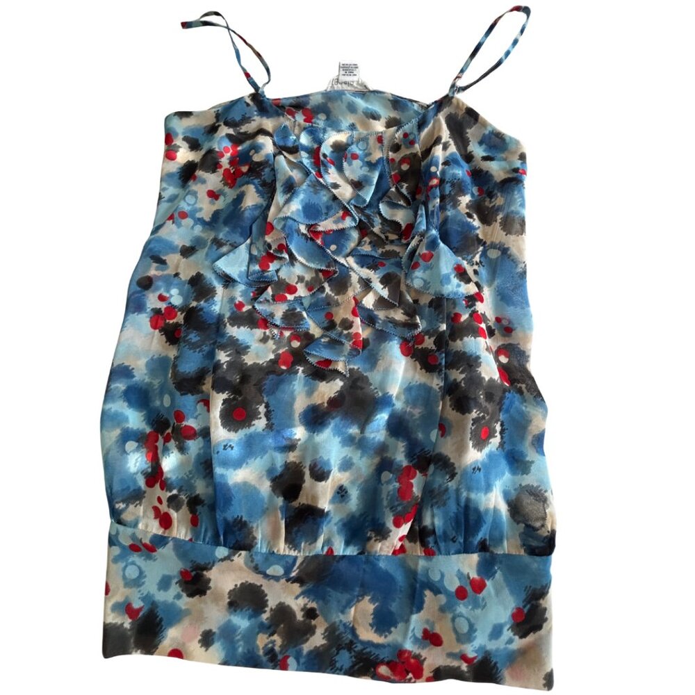 Kensie pretty sheer blue floral tank L